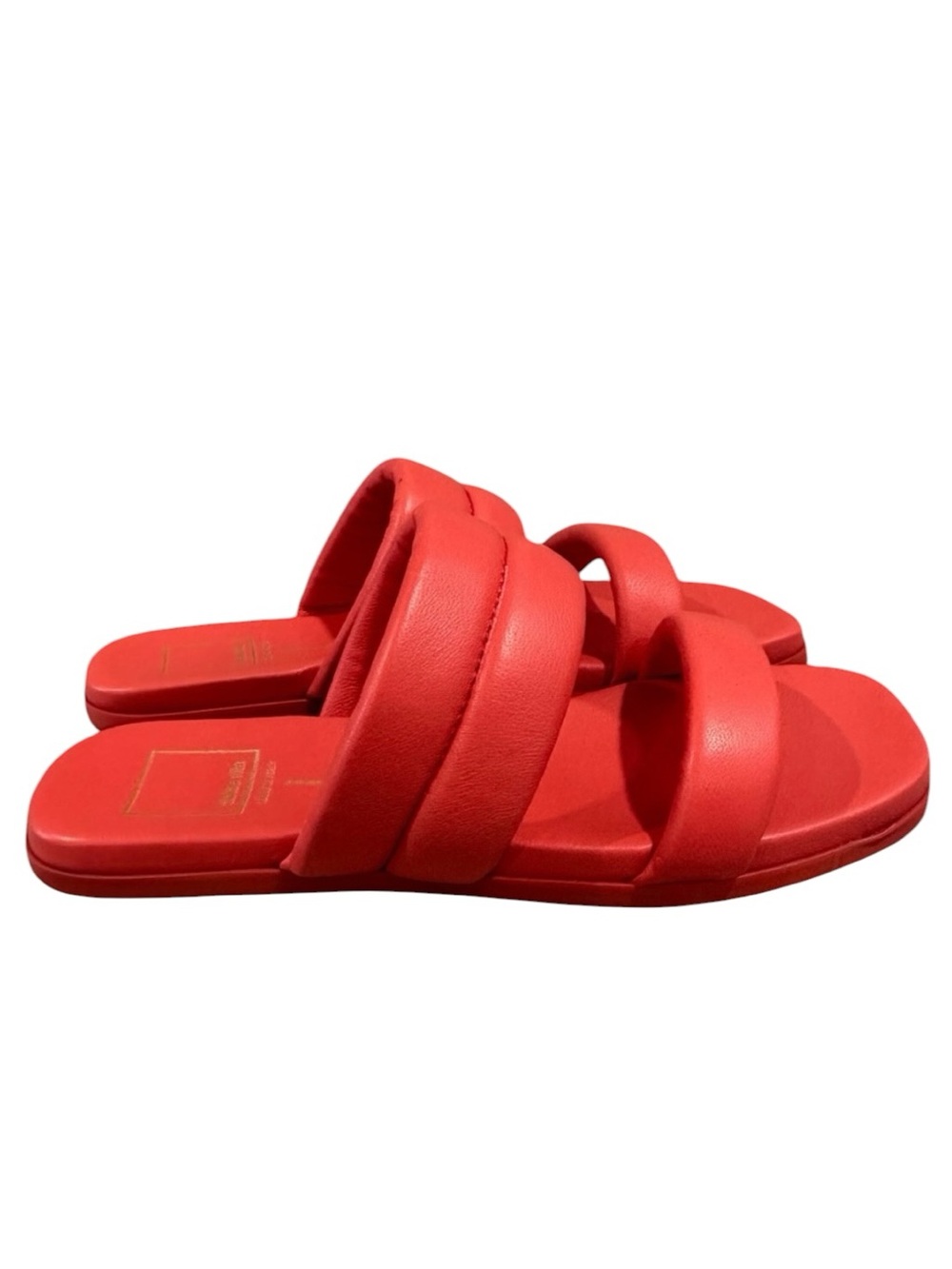 DOLCE VITA Sheila Orange Leather Slip On Strappy Open Toe Sandals, Size 6.5.